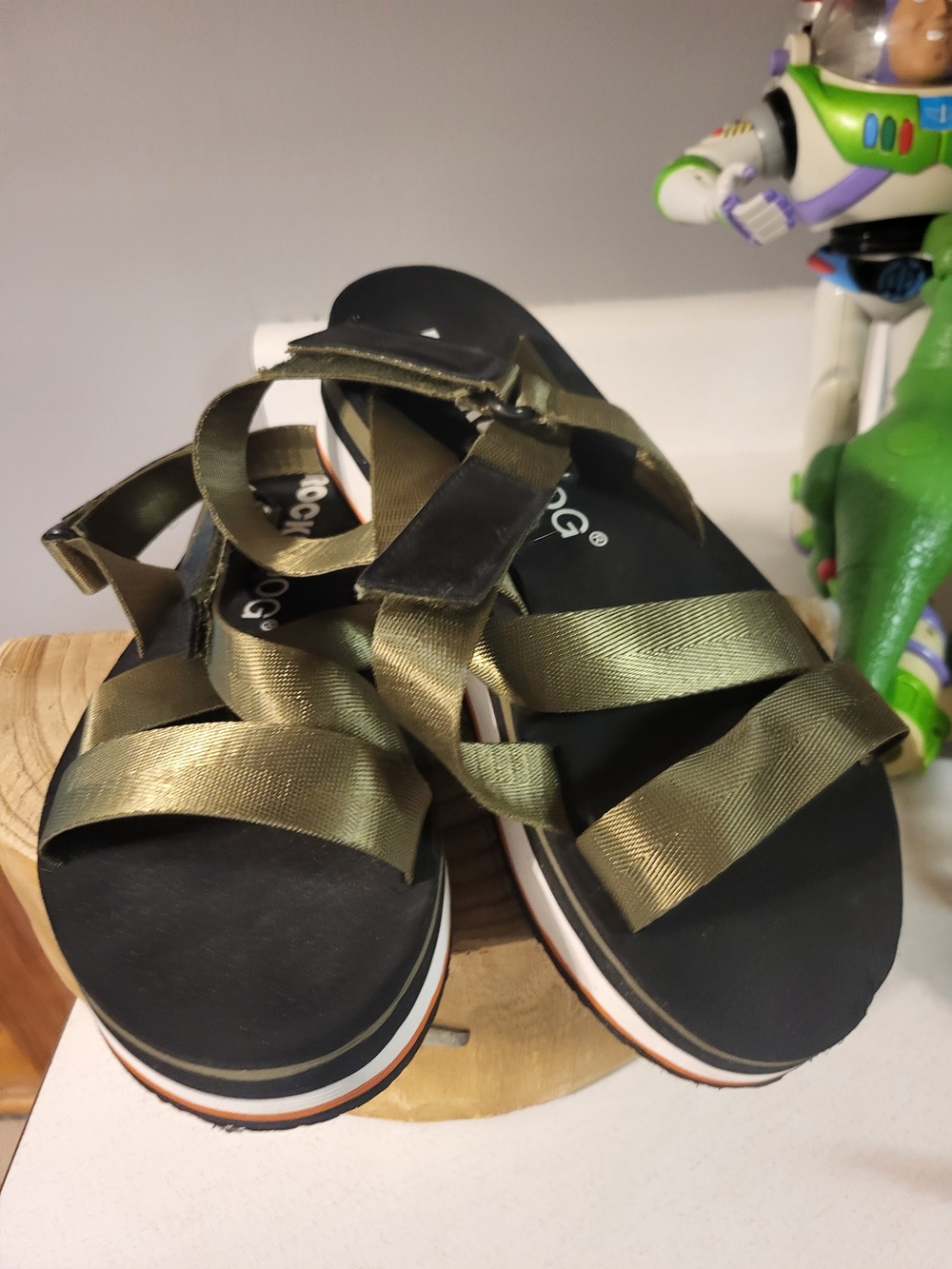 Rocket Dog Olive Green Strappy Platform Sandals